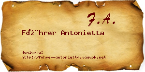 Führer Antonietta névjegykártya